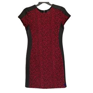 Karen Kane Ponte Knit Dress with Leather Paneling Trim Size Medium